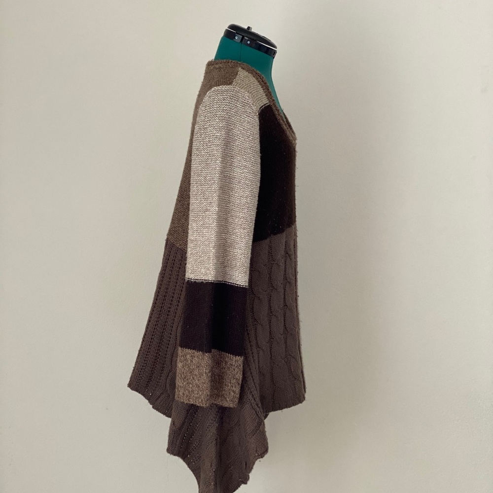 BROWN geometric flared sweater by Debbie Morgan XL - Picture 4 of 5